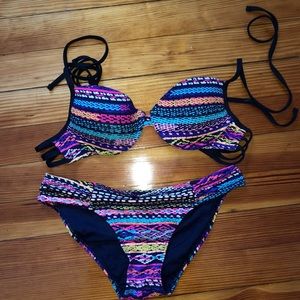 Garage Neon Aztec Pattern Bathing Suit
